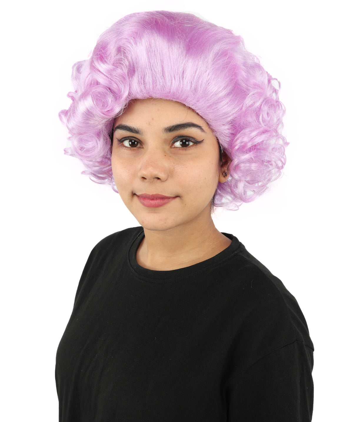 Wigs2you H-7267 レディース パープル ウィッグ 12インチ ミディアム ドラァグクイーン風 カラフル スタイル キャップレス フルウィッグ パーティー 舞台 イベント 仮装