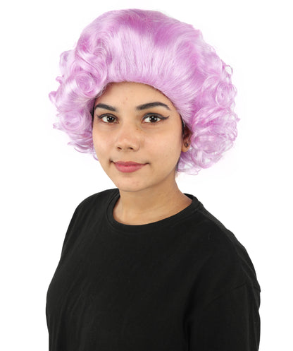 Wigs2you H-7267 レディース パープル ウィッグ 12インチ ミディアム ドラァグクイーン風 カラフル スタイル キャップレス フルウィッグ パーティー 舞台 イベント 仮装