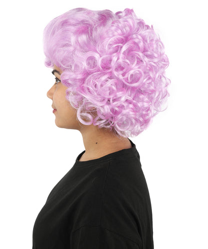 Wigs2you H-7267 レディース パープル ウィッグ 12インチ ミディアム ドラァグクイーン風 カラフル スタイル キャップレス フルウィッグ パーティー 舞台 イベント 仮装