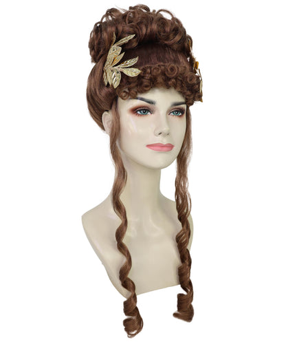 Wigs2you H-7268 レディース ブラウン ウィッグ 23インチ ロング ゴールドリーフ ヘッドピース付き 女神風 フルウィッグ コスプレ ハロウィン 仮装 イベント