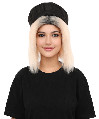 Wigs2you H-7273 レディース コーラル×ブラック ウィッグ 13インチ ショート ボブ ツートンカラー 耐熱ファイバー風 軽量 キャップレス コスプレ ハロウィン 仮装