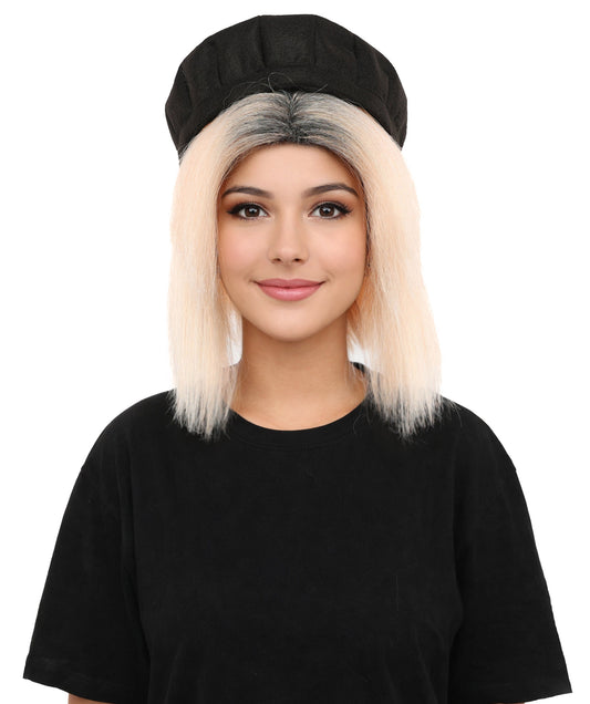 Wigs2you H-7273 レディース コーラル×ブラック ウィッグ 13インチ ショート ボブ ツートンカラー 耐熱ファイバー風 軽量 キャップレス コスプレ ハロウィン 仮装