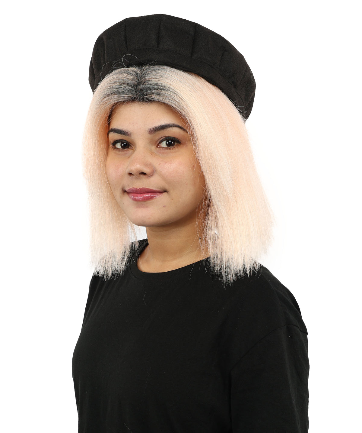 Wigs2you H-7273 レディース コーラル×ブラック ウィッグ 13インチ ショート ボブ ツートンカラー 耐熱ファイバー風 軽量 キャップレス コスプレ ハロウィン 仮装