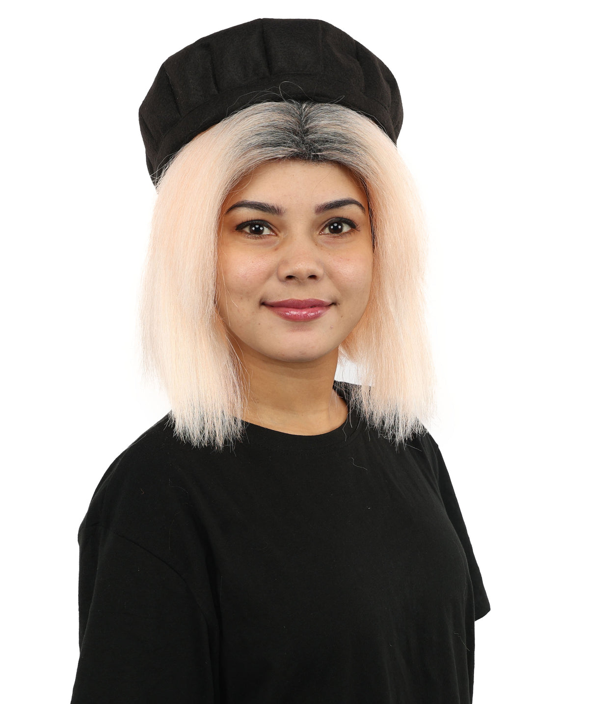Wigs2you H-7273 レディース コーラル×ブラック ウィッグ 13インチ ショート ボブ ツートンカラー 耐熱ファイバー風 軽量 キャップレス コスプレ ハロウィン 仮装