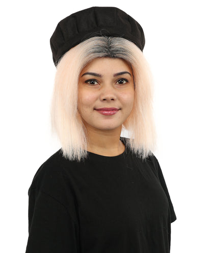 Wigs2you H-7273 レディース コーラル×ブラック ウィッグ 13インチ ショート ボブ ツートンカラー 耐熱ファイバー風 軽量 キャップレス コスプレ ハロウィン 仮装