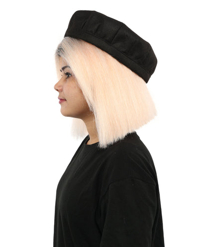 Wigs2you H-7273 レディース コーラル×ブラック ウィッグ 13インチ ショート ボブ ツートンカラー 耐熱ファイバー風 軽量 キャップレス コスプレ ハロウィン 仮装