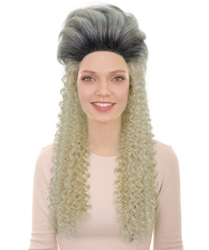 Wigs2you H-7274 レディース 80年代風 ブロンド×グレー ミックス ウィッグ 24インチ ロング カール レトロ コスプレ パーティー キャップレス ハロウィン 仮装