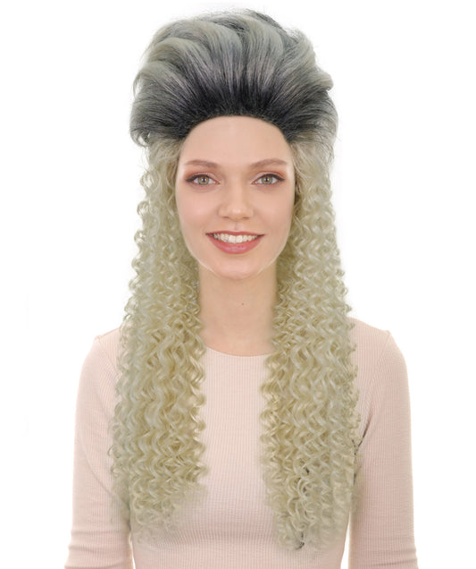 Wigs2you H-7274 レディース 80年代風 ブロンド×グレー ミックス ウィッグ 24インチ ロング カール レトロ コスプレ パーティー キャップレス ハロウィン 仮装