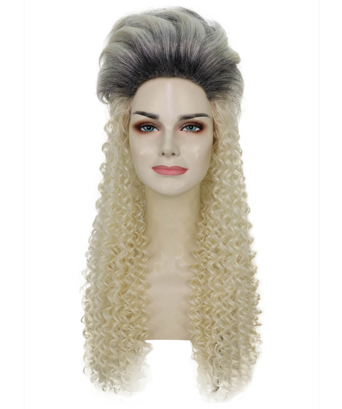 Wigs2you H-7274 レディース 80年代風 ブロンド×グレー ミックス ウィッグ 24インチ ロング カール レトロ コスプレ パーティー キャップレス ハロウィン 仮装