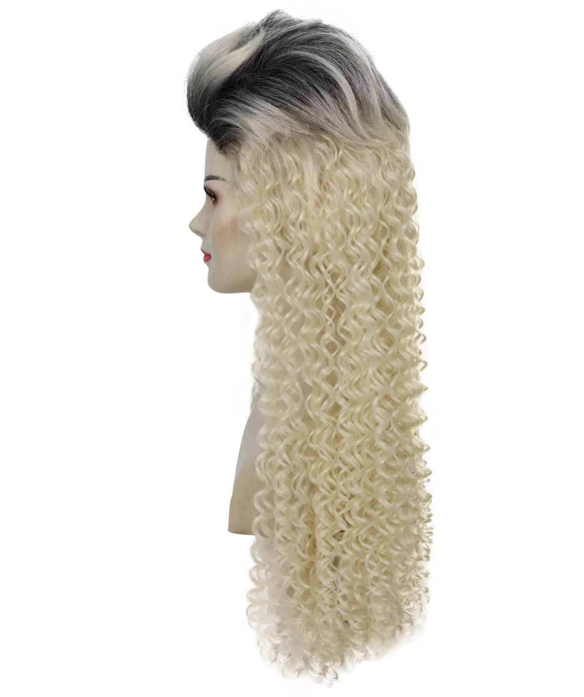 Wigs2you H-7274 レディース 80年代風 ブロンド×グレー ミックス ウィッグ 24インチ ロング カール レトロ コスプレ パーティー キャップレス ハロウィン 仮装