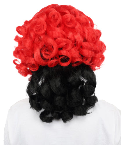 Wigs2you H-7275 レディース レッド×ブラック ウィッグ 15インチ ショート カール 前髪付き ツートンカラー 軽量 調節可能 コスプレ ハロウィン パーティー 仮装