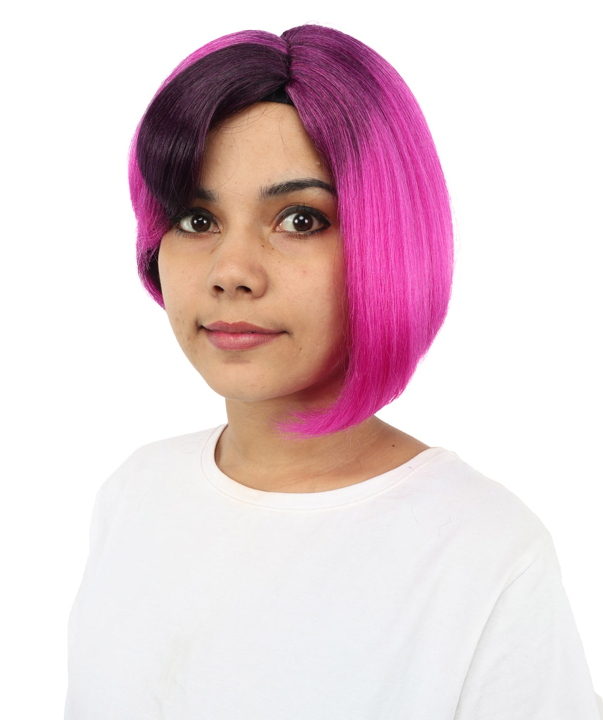 Wigs2you H-7277 レディース ツートンカラー ウィッグ 10インチ ミディアム ストレート ボブ すっきりカット マルチカラー フルウィッグ 撮影 イベント コスプレ