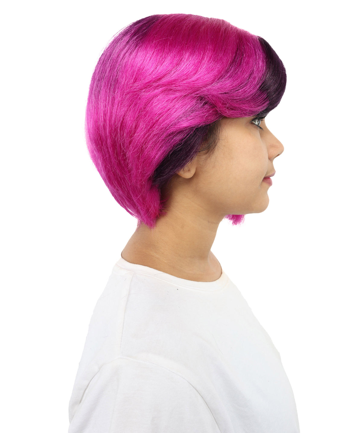 Wigs2you H-7277 レディース ツートンカラー ウィッグ 10インチ ミディアム ストレート ボブ すっきりカット マルチカラー フルウィッグ 撮影 イベント コスプレ