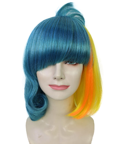 Wigs2you H-7278 レディース カラフル ウィッグ 15インチ コスチュームウィッグ マルチカラー パーティーウィッグ 合成繊維 キャップレス フェス イベント 仮装