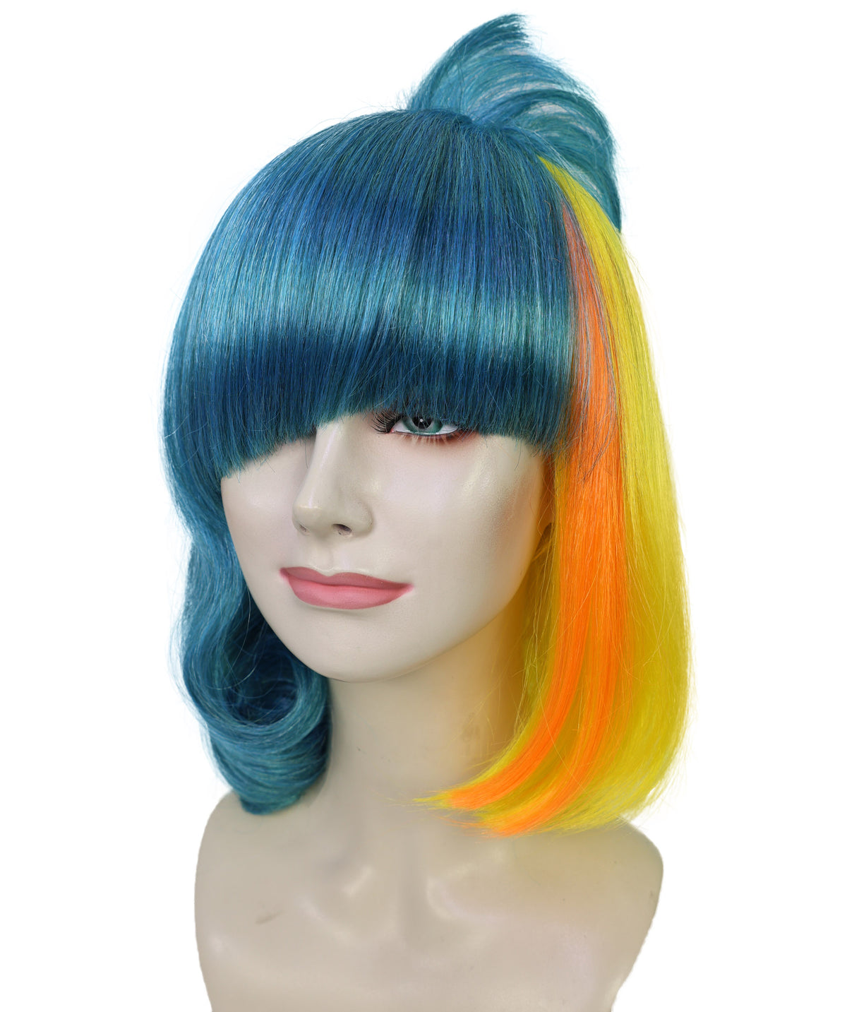 Wigs2you H-7278 レディース カラフル ウィッグ 15インチ コスチュームウィッグ マルチカラー パーティーウィッグ 合成繊維 キャップレス フェス イベント 仮装