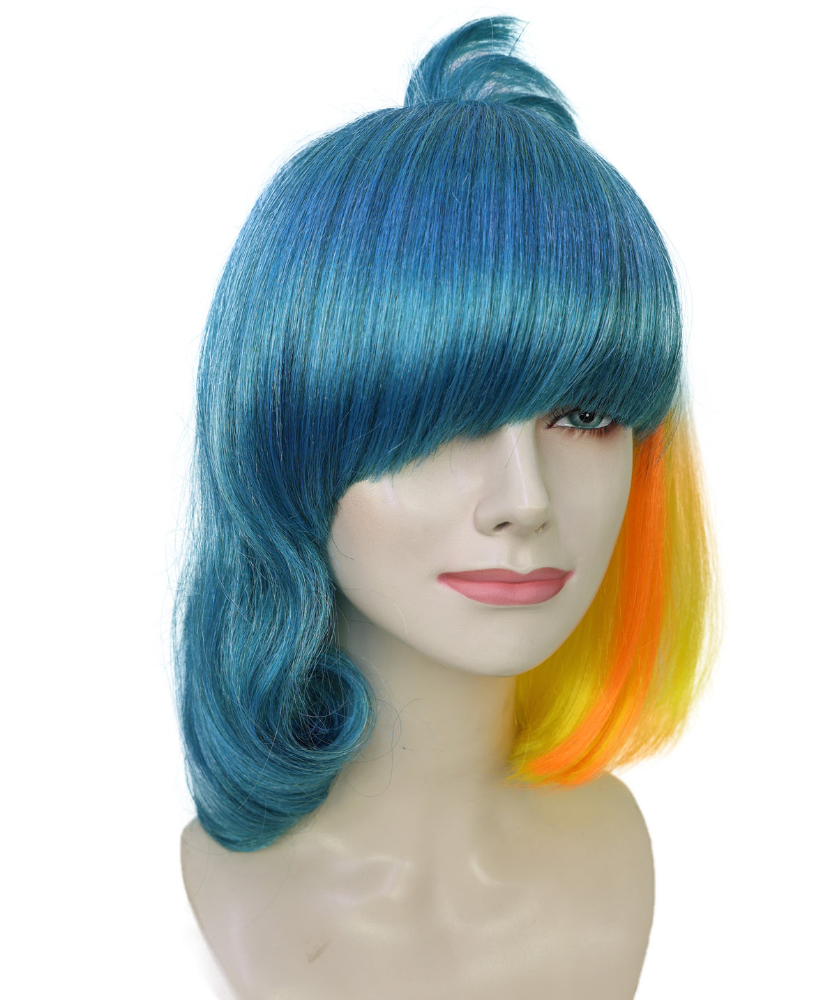 Wigs2you H-7278 レディース カラフル ウィッグ 15インチ コスチュームウィッグ マルチカラー パーティーウィッグ 合成繊維 キャップレス フェス イベント 仮装