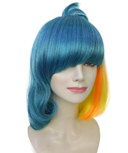 Wigs2you H-7278 レディース カラフル ウィッグ 15インチ コスチュームウィッグ マルチカラー パーティーウィッグ 合成繊維 キャップレス フェス イベント 仮装