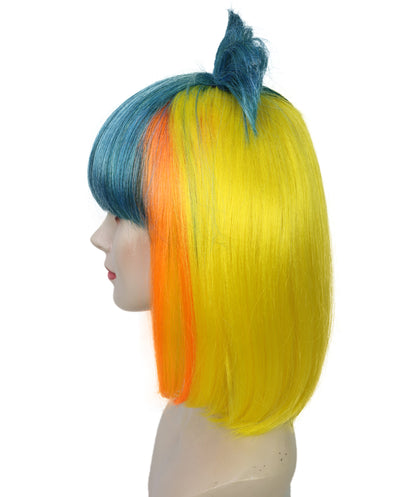 Wigs2you H-7278 レディース カラフル ウィッグ 15インチ コスチュームウィッグ マルチカラー パーティーウィッグ 合成繊維 キャップレス フェス イベント 仮装
