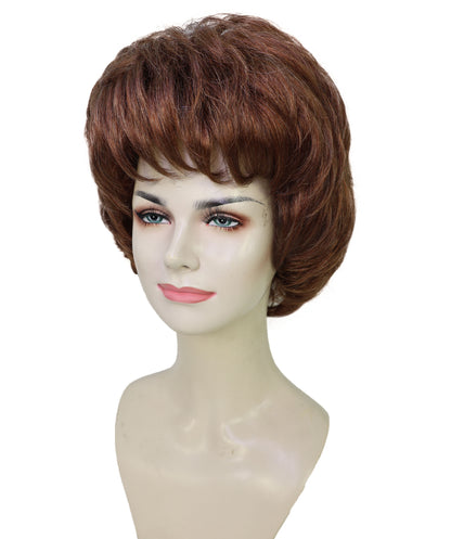 Wigs2you H-7279 レディース ブラウン ウィッグ 12インチ ミディアム ボブ カール ふんわりカール フルウィッグ 合成繊維 パーティー 仮装 テーマイベント