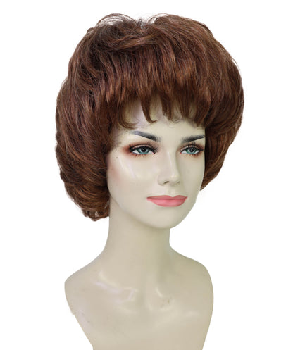 Wigs2you H-7279 レディース ブラウン ウィッグ 12インチ ミディアム ボブ カール ふんわりカール フルウィッグ 合成繊維 パーティー 仮装 テーマイベント