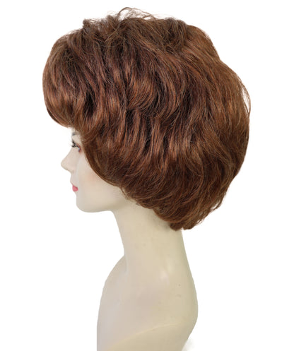 Wigs2you H-7279 レディース ブラウン ウィッグ 12インチ ミディアム ボブ カール ふんわりカール フルウィッグ 合成繊維 パーティー 仮装 テーマイベント