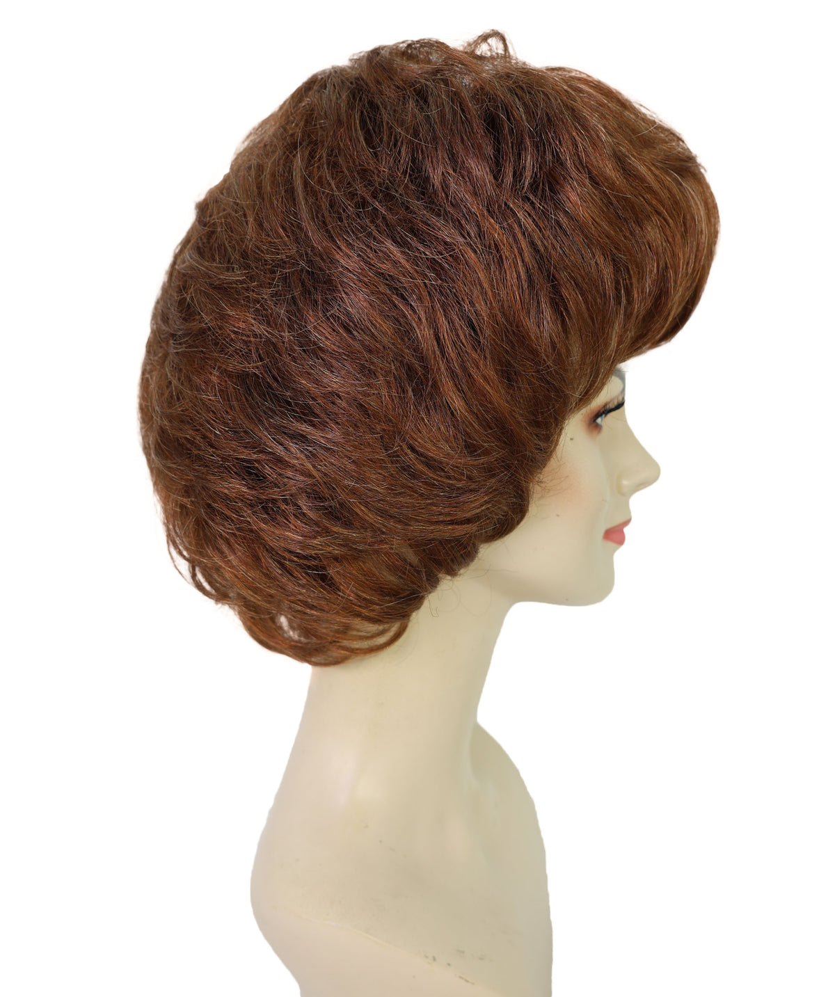 Wigs2you H-7279 レディース ブラウン ウィッグ 12インチ ミディアム ボブ カール ふんわりカール フルウィッグ 合成繊維 パーティー 仮装 テーマイベント