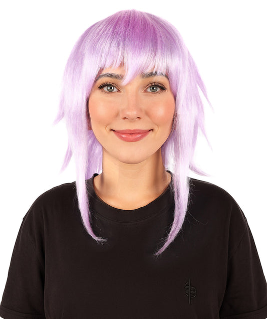 Wigs2you H-7280 レディース アニメ風 コスプレ ウィッグ 13インチ ショート パープル 紫 合成繊維 フルウィッグ 仮装 パーティー フェス イベント