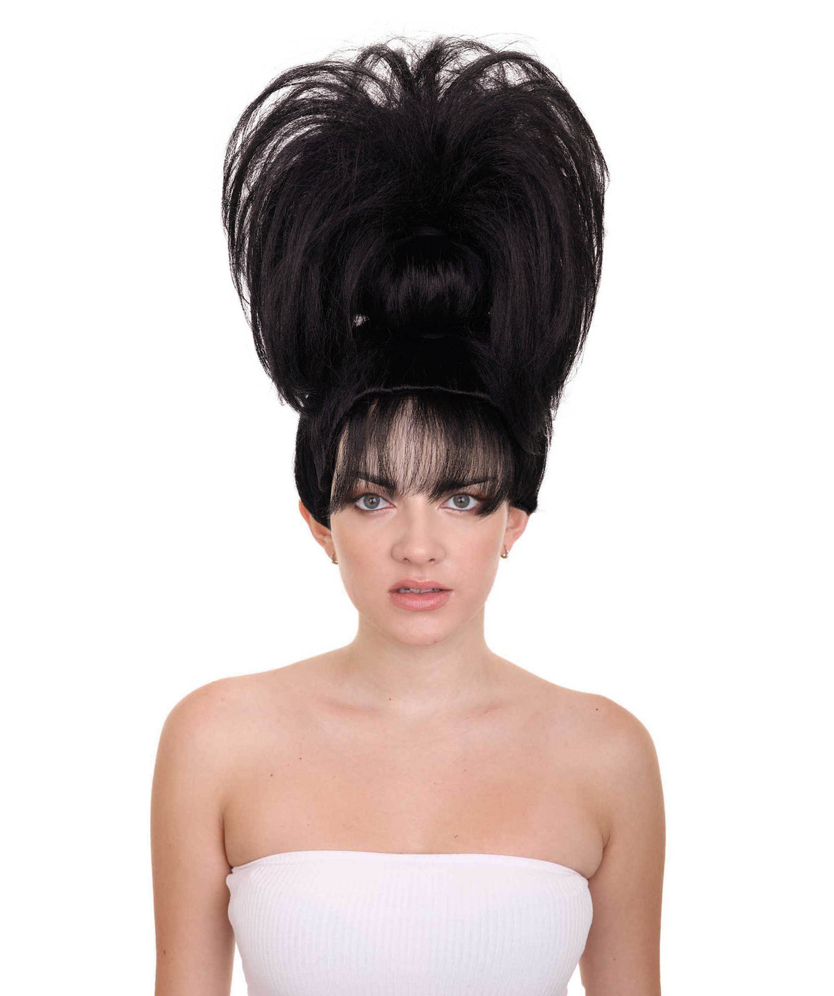 Wigs2you H-7281 レディース ブラック ウィッグ 15インチ ヒップホップ風 カール ボリューム カーリーヘア 合成繊維 フルウィッグ パーティー フェス ステージ イベント