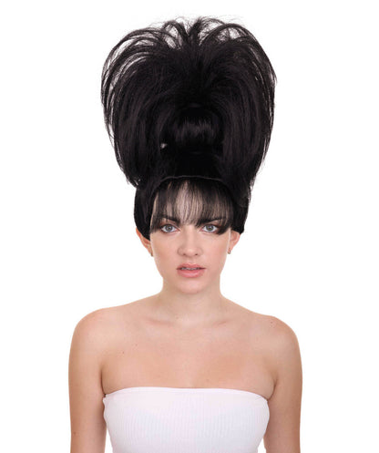 Wigs2you H-7281 レディース ブラック ウィッグ 15インチ ヒップホップ風 カール ボリューム カーリーヘア 合成繊維 フルウィッグ パーティー フェス ステージ イベント