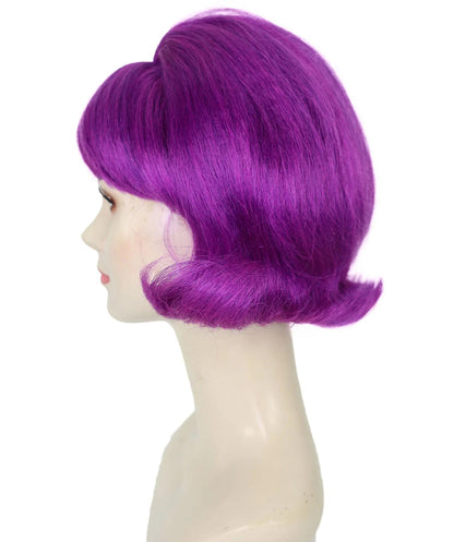 Wigs2you H-7285レディース 60年代風 ウィッグ パープル 紫 ショート フリップ 前髪付き 外ハネ カール レトロ ヴィンテージ コスプレ ハロウィン パーティー ステージ