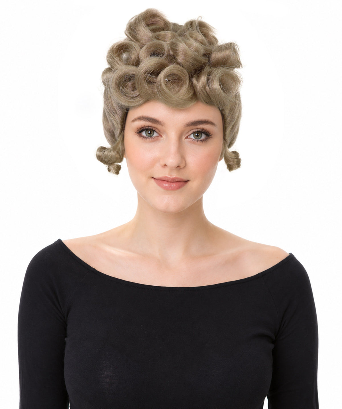 Wigs2you H-7286 レディース エドワーディアン風 ウィッグ ダークブロンド ヴィンテージ アップスタイル クラシック 合成繊維 調節可能 キャップ コスプレ ステージ 仮装