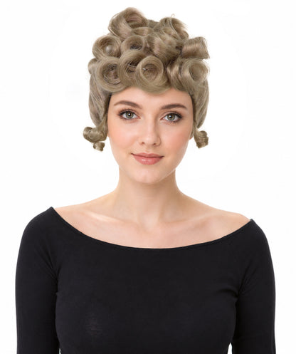 Wigs2you H-7286 レディース エドワーディアン風 ウィッグ ダークブロンド ヴィンテージ アップスタイル クラシック 合成繊維 調節可能 キャップ コスプレ ステージ 仮装
