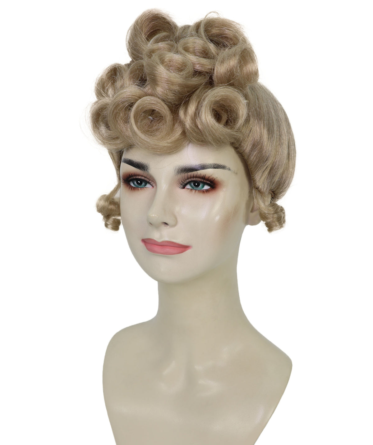 Wigs2you H-7286 レディース エドワーディアン風 ウィッグ ダークブロンド ヴィンテージ アップスタイル クラシック 合成繊維 調節可能 キャップ コスプレ ステージ 仮装