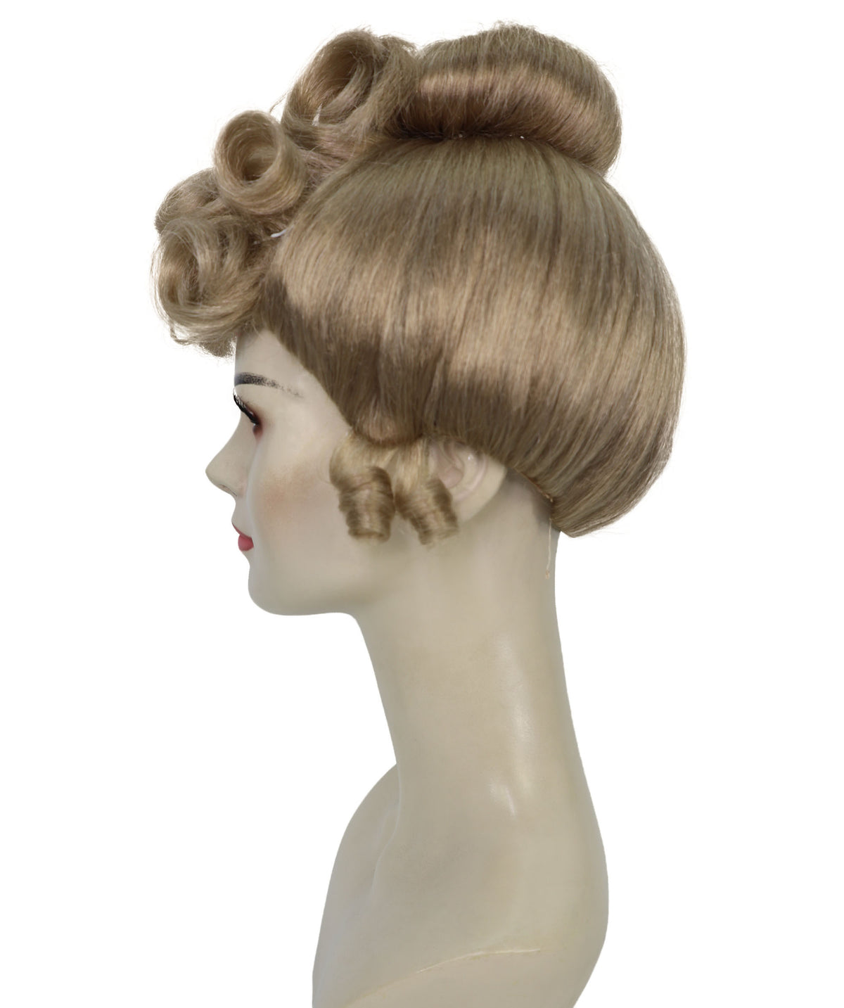 Wigs2you H-7286 レディース エドワーディアン風 ウィッグ ダークブロンド ヴィンテージ アップスタイル クラシック 合成繊維 調節可能 キャップ コスプレ ステージ 仮装