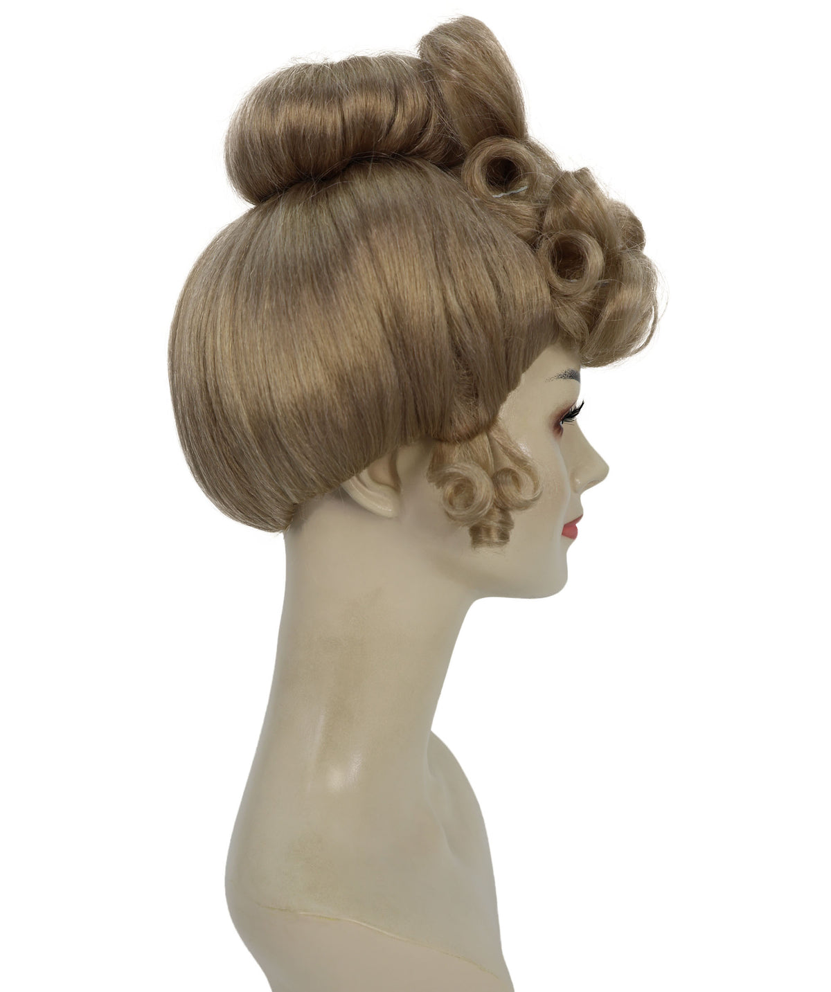 Wigs2you H-7286 レディース エドワーディアン風 ウィッグ ダークブロンド ヴィンテージ アップスタイル クラシック 合成繊維 調節可能 キャップ コスプレ ステージ 仮装