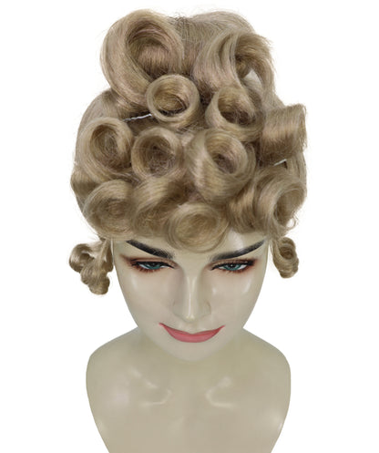 Wigs2you H-7286 レディース エドワーディアン風 ウィッグ ダークブロンド ヴィンテージ アップスタイル クラシック 合成繊維 調節可能 キャップ コスプレ ステージ 仮装