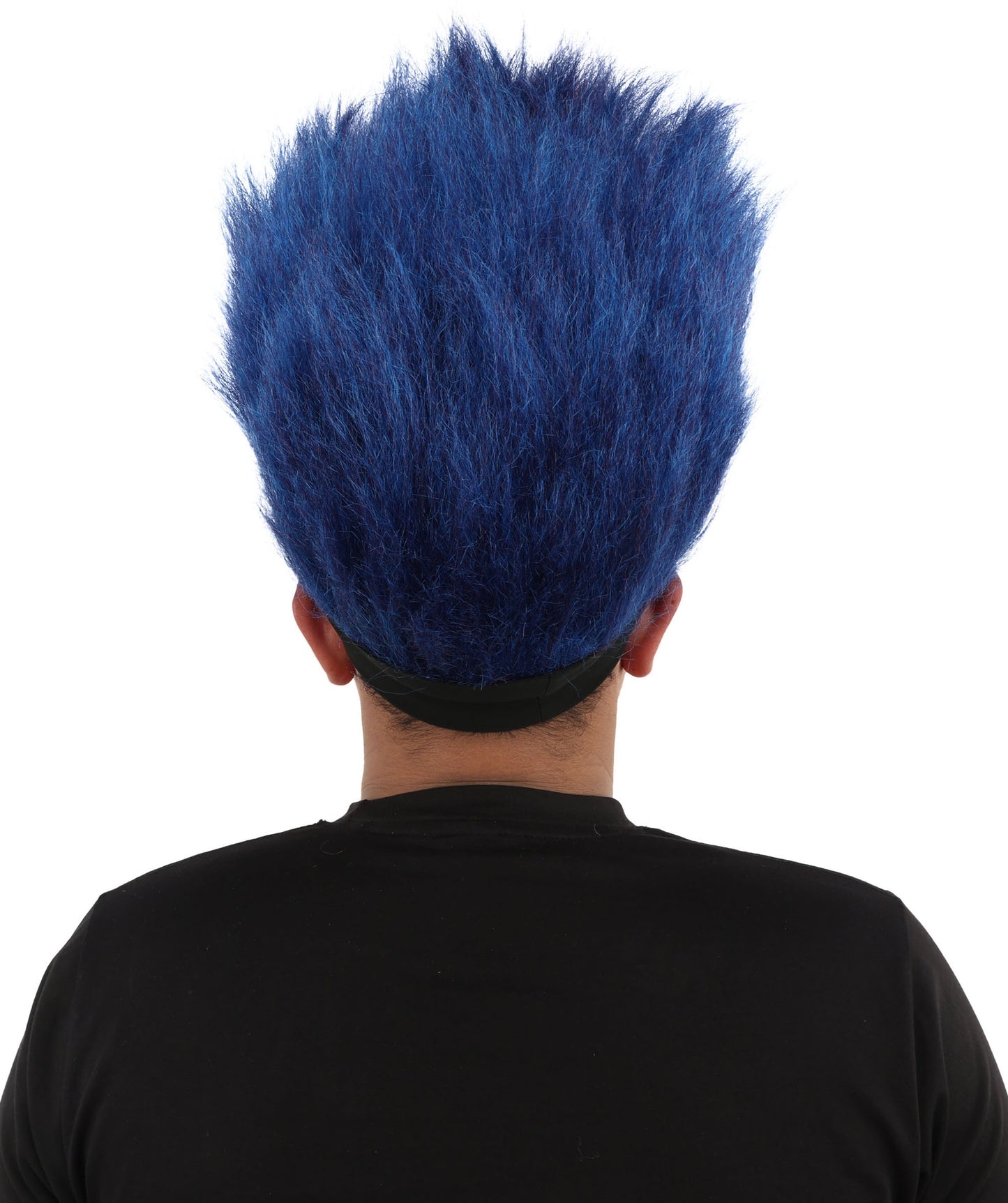 Wigs2you H-7401 大人用男性用赤と青のモヒカンウィッグ｜背が高く尖った質感の難燃性合成繊維ヘッドバンドデザイン｜ハロウィンテーマのパーティーやパレードのアクセサリー