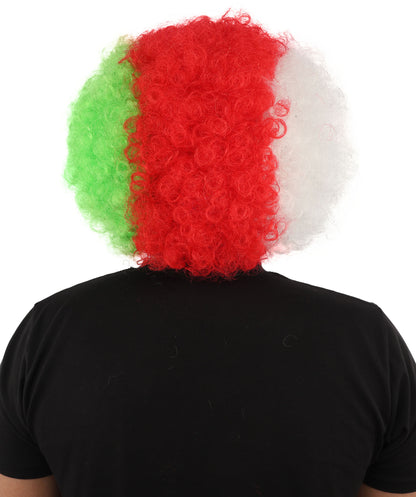 Wigs2you H-7405 大人用トリトーンスポーツウィッグ｜ボリュームのある縮れ毛のアフロスタイル、標準キャップ構造｜シックス・ネイションズ選手権試合スピリットウィーク小道具