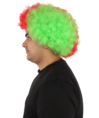 Wigs2you H-7405 大人用トリトーンスポーツウィッグ｜ボリュームのある縮れ毛のアフロスタイル、標準キャップ構造｜シックス・ネイションズ選手権試合スピリットウィーク小道具