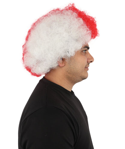 Wigs2you H-7405 大人用トリトーンスポーツウィッグ｜ボリュームのある縮れ毛のアフロスタイル、標準キャップ構造｜シックス・ネイションズ選手権試合スピリットウィーク小道具