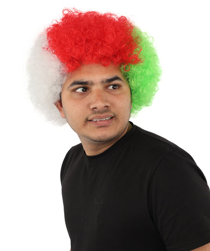 Wigs2you H-7405 大人用トリトーンスポーツウィッグ｜ボリュームのある縮れ毛のアフロスタイル、標準キャップ構造｜シックス・ネイションズ選手権試合スピリットウィーク小道具