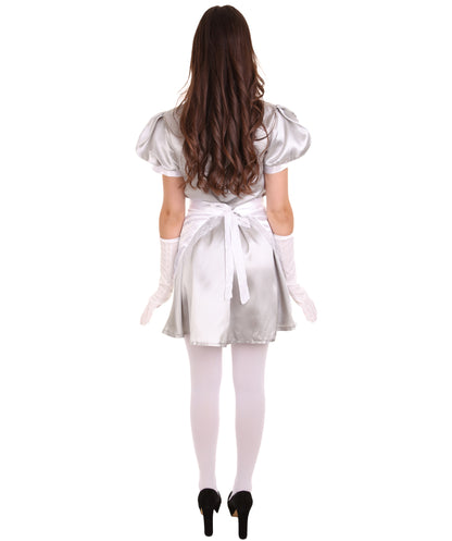大人用女性の JCO-328_20 フレンチエプロンメイド制服 シルバー コスプレコスチューム