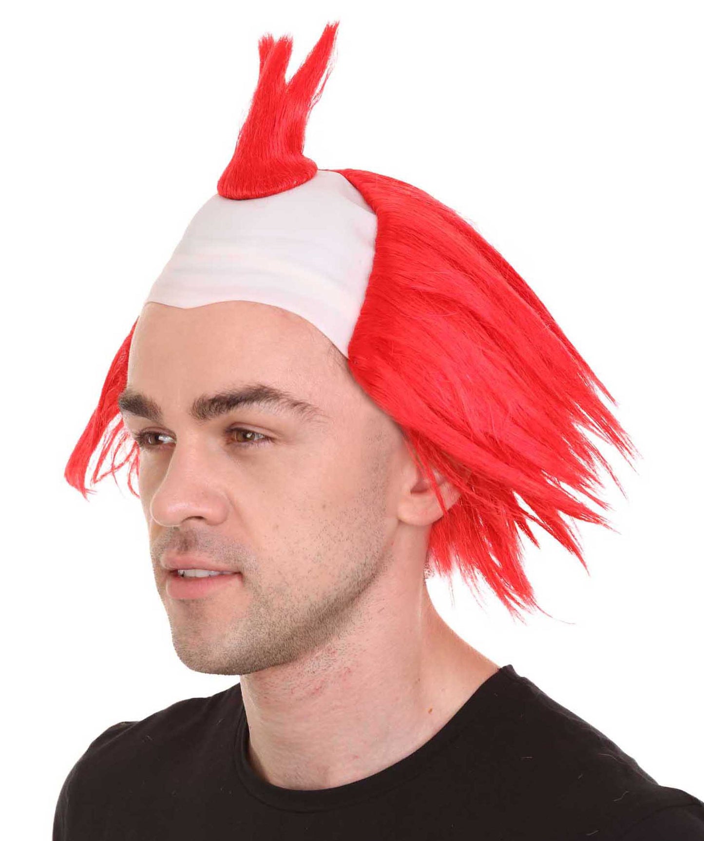 大人メンズ怖いねじれたクラウンウィッグ H-4389 赤 ハロウィンウィッグ