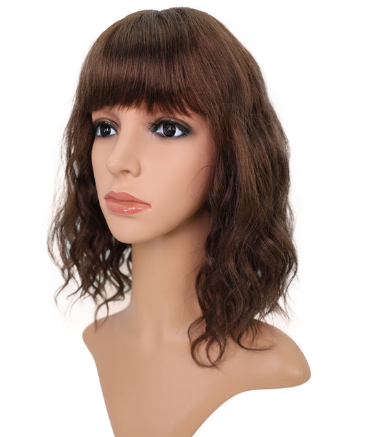 Wigs2you HH-186 フルウィッグ _ 100%人毛、レースクラウン 14" ナチュラルウェーブ _ 医療用・日常用