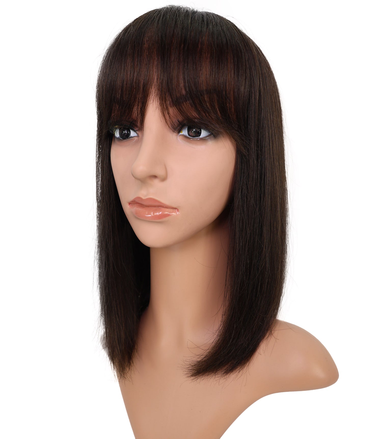 Wigs2you HH-187 ボブウィッグ _ 100%人毛、手植えモノクラウン 14" ストレート黒 _ 医療用・日常用