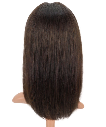 Wigs2you HH-187 ボブウィッグ _ 100%人毛、手植えモノクラウン 14" ストレート黒 _ 医療用・日常用