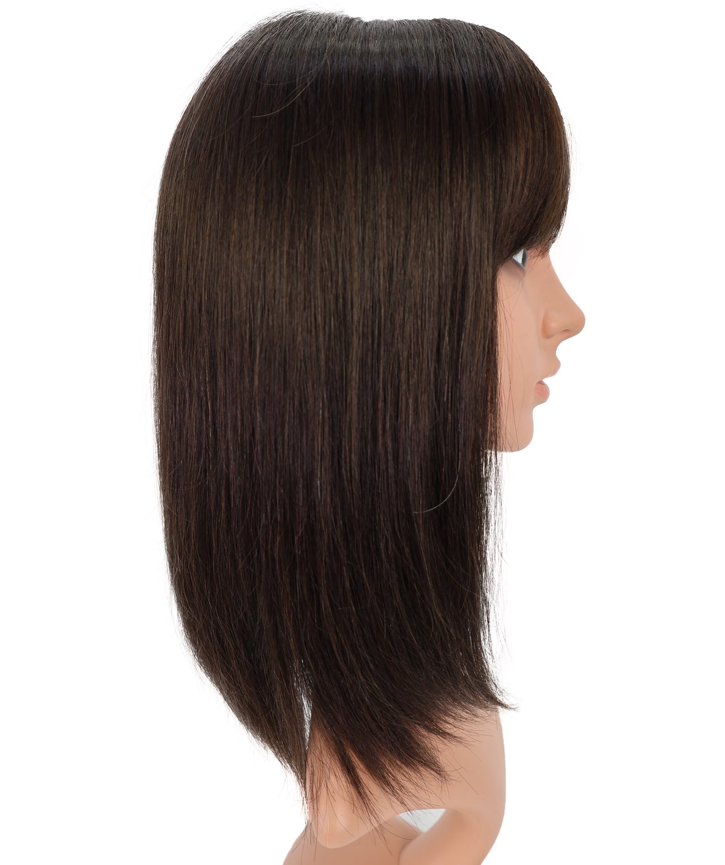 Wigs2you HH-187 ボブウィッグ _ 100%人毛、手植えモノクラウン 14" ストレート黒 _ 医療用・日常用