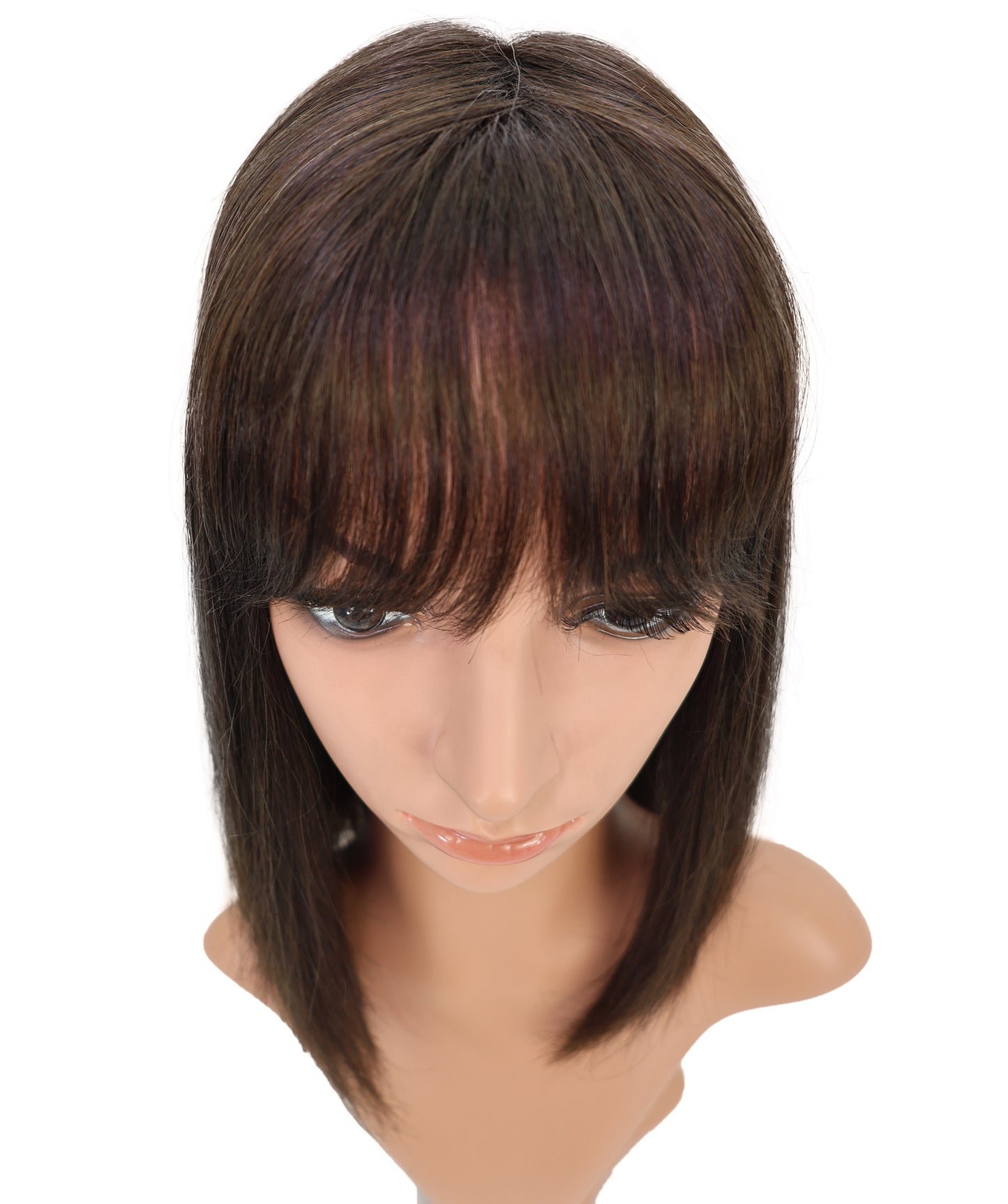 Wigs2you HH-187 ボブウィッグ _ 100%人毛、手植えモノクラウン 14" ストレート黒 _ 医療用・日常用