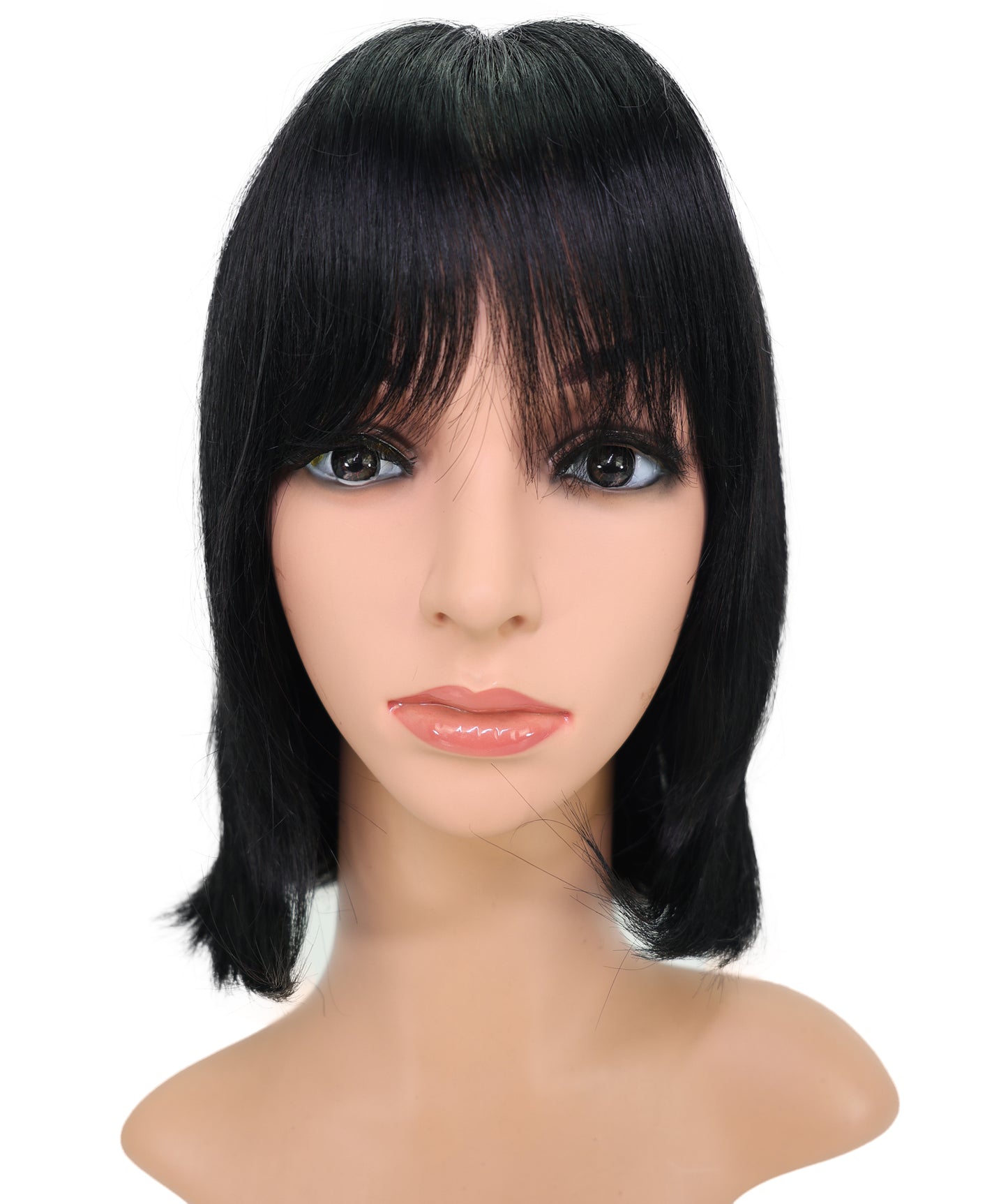 Wigs2you HH-192 ストレートボブ レディース ファッション ウィッグ 12インチ ナチュラルブラック 人毛 | 耐熱性 モノパーツキャップ付き
