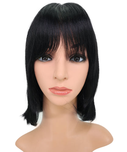 Wigs2you HH-192 ストレートボブ レディース ファッション ウィッグ 12インチ ナチュラルブラック 人毛 | 耐熱性 モノパーツキャップ付き